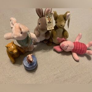 Winnie the Pooh collection soft toys and salt & pepper shakers (SOME with tags)